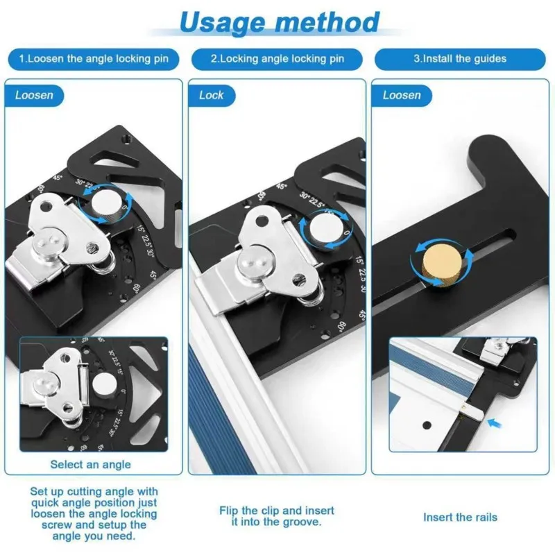 DTA4-Adjustable Angle Track Saw Square For Woodworking, Compatible For Festool And