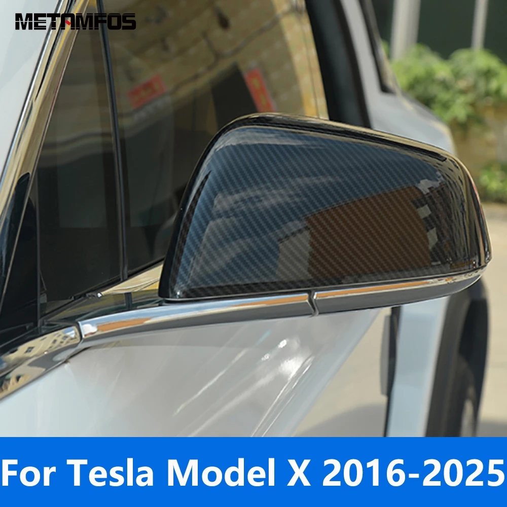 

Накладка на зеркало заднего вида для Tesla Model X 2016-2024 2025, защитная крышка бокового зеркала из углеродного волокна, аксессуары для стайлинга автомобилей