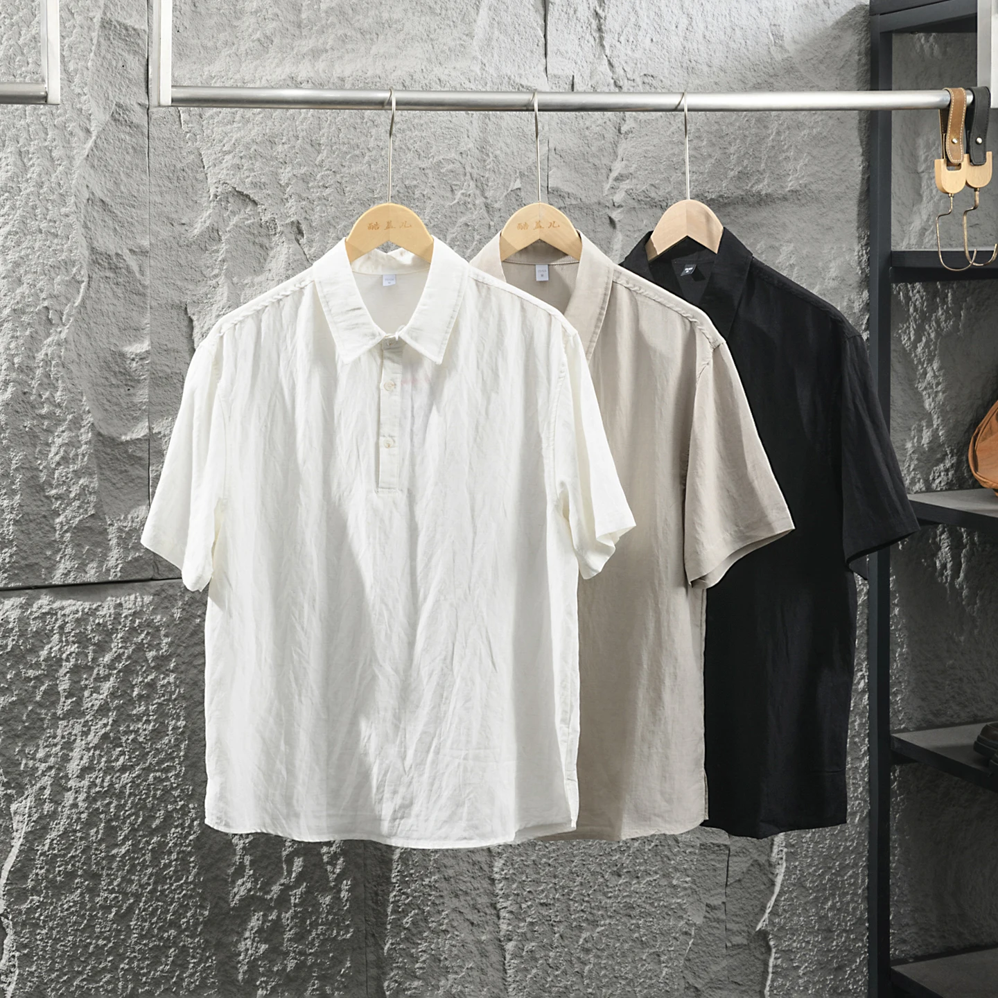 Men's Casual Cotton  Shirt Short Sleeve Washed Linen Breathable Versatile Turn-down Collar Comfortable Soft Summer Top
