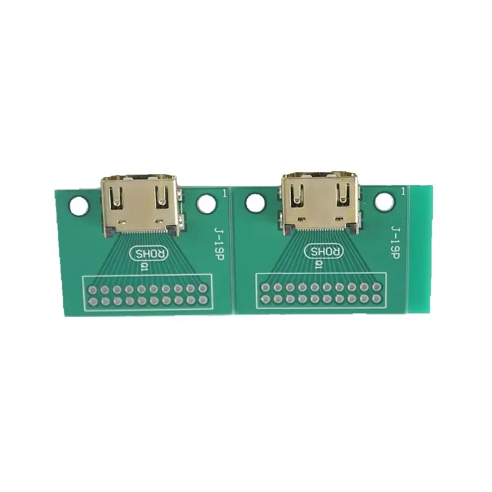2/4PCS  Type 19Pin Female Test Board PCB Board HD Socket Connector Female Seat Test Female Seat Golden-plated