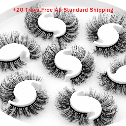 Venta al por mayor Artificial 3D volumen espectacular maquillaje pestañas de seda extensión de pestañas tira de visón sintético ruso maquillaje de pestañas para mujeres