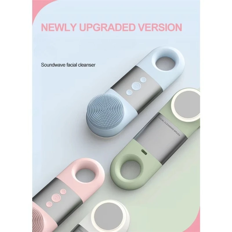 Silicone Electric Facial Cleansing Device Hot Cold Compress Massage Tool Face Washing Makeup Remover For Home Skin Care