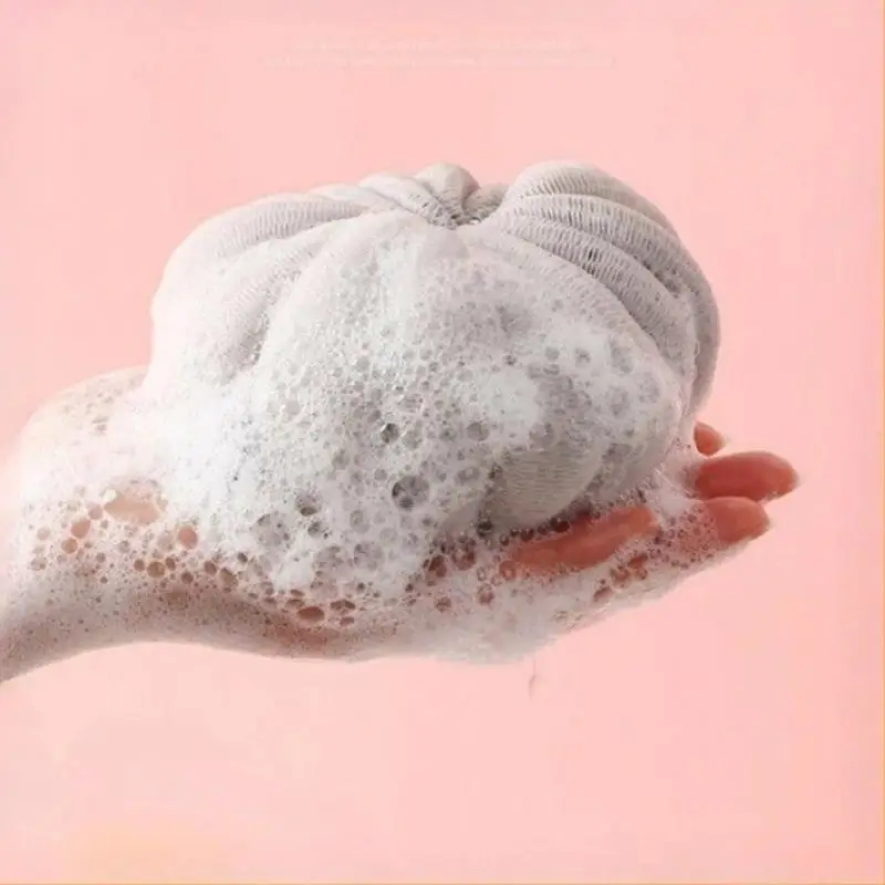1pc Pumpkin Shaped Bath Loofah Sponge With Extra Thick Soft Mesh Durable Hanging Rope For Daily Home Shower Bathing Use