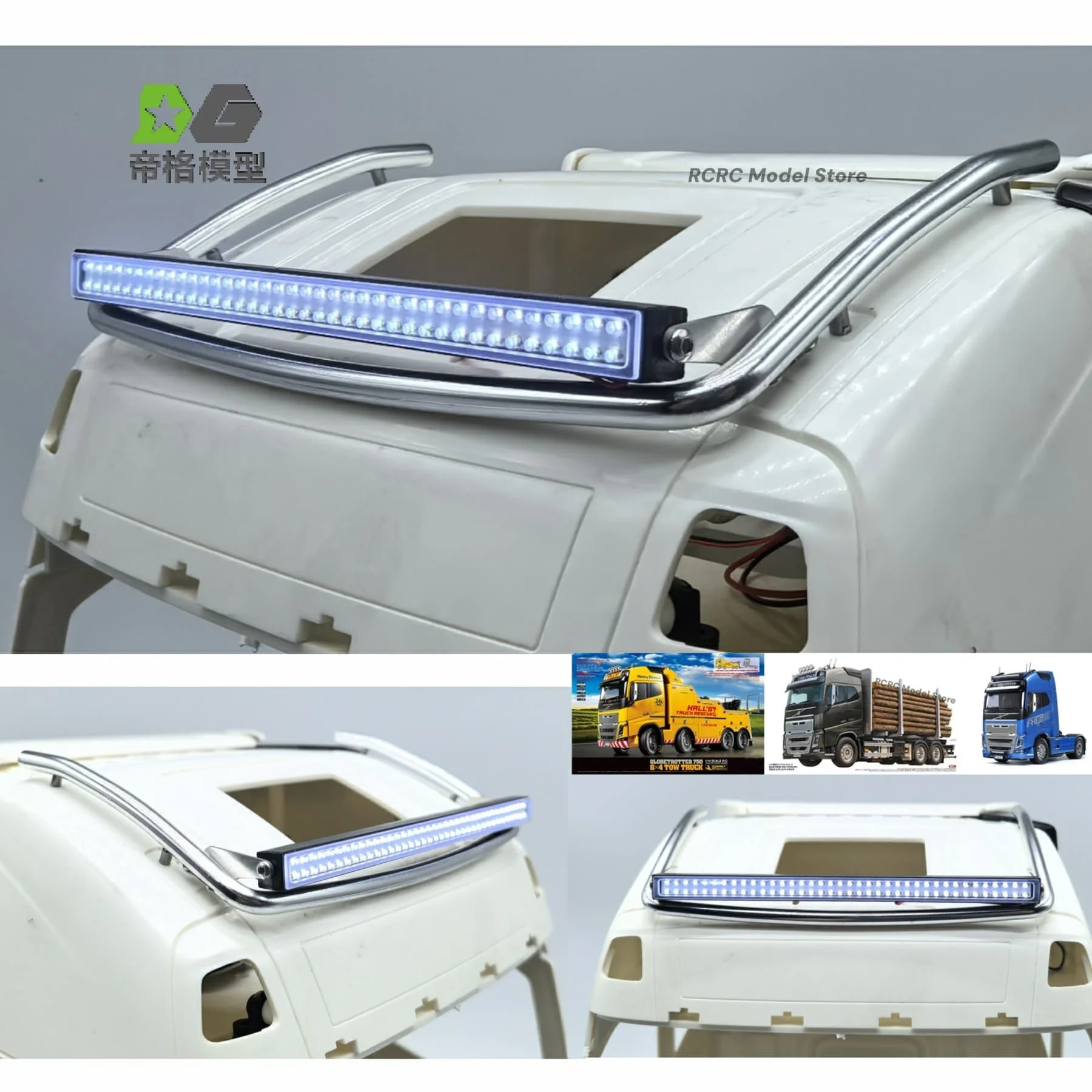1/14 RC Toy Truck Roof Aluminum Alloy Spotlights For Tamiya 1/14 RC Tactor Truck Volvo FH1L 4x2 6x4 8x4 56360 56362 56375 Parts