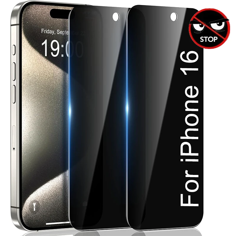 For iPhone 16 Anti Glare Privacy Screen Protector Tempered Glass Anti-peeping Protective Films Cover For iPhone16 Pro MAX Plus