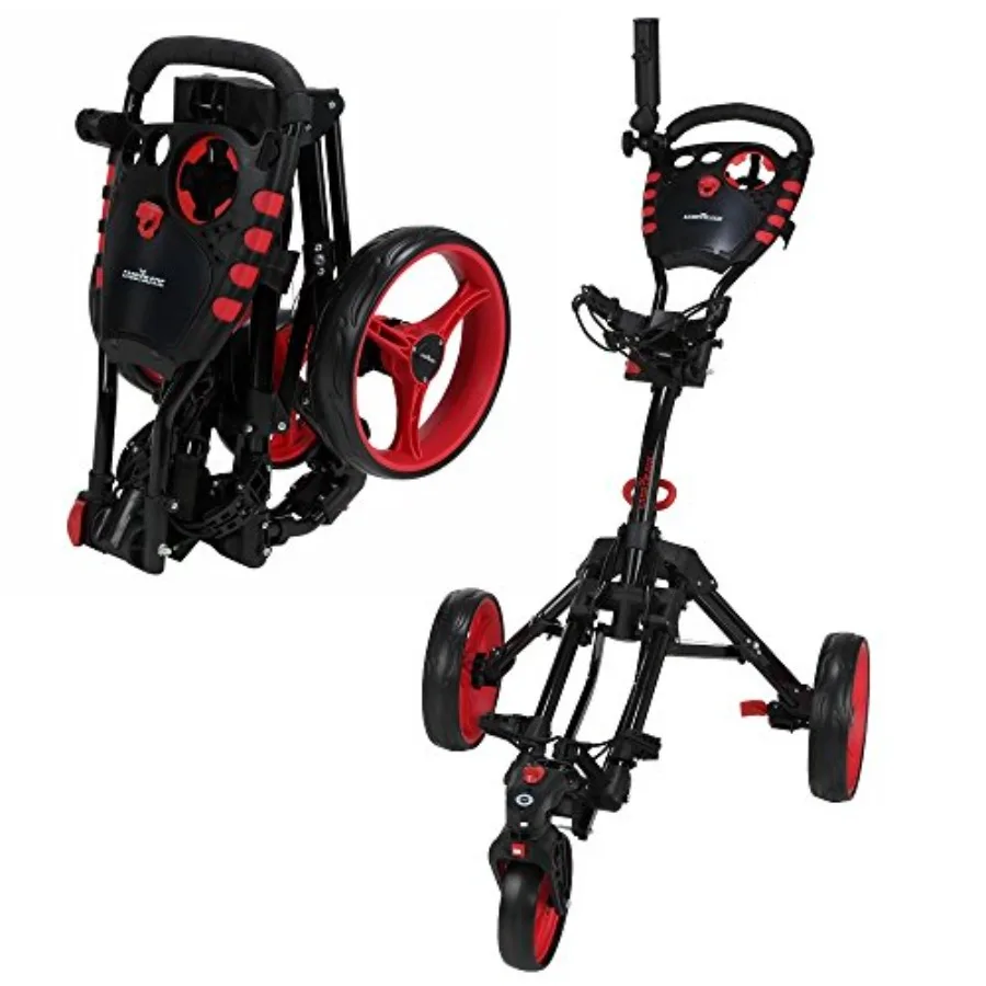 

Golf 360 SwivelEase 3 Wheel Folding Golf Cart for outdoor course use, lightweight aluminum frame, black finish, ultra-smooth 36