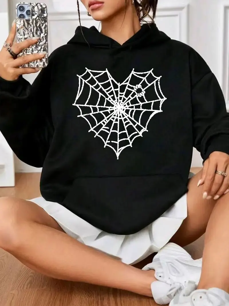 

Dark Spider Web Grunge Gothic Women Hoodies Unisex Harajuku Hip Hop Sweatshirt Tops Y2k Ulzzang Clothing Punk Trend Hoodie Hoody