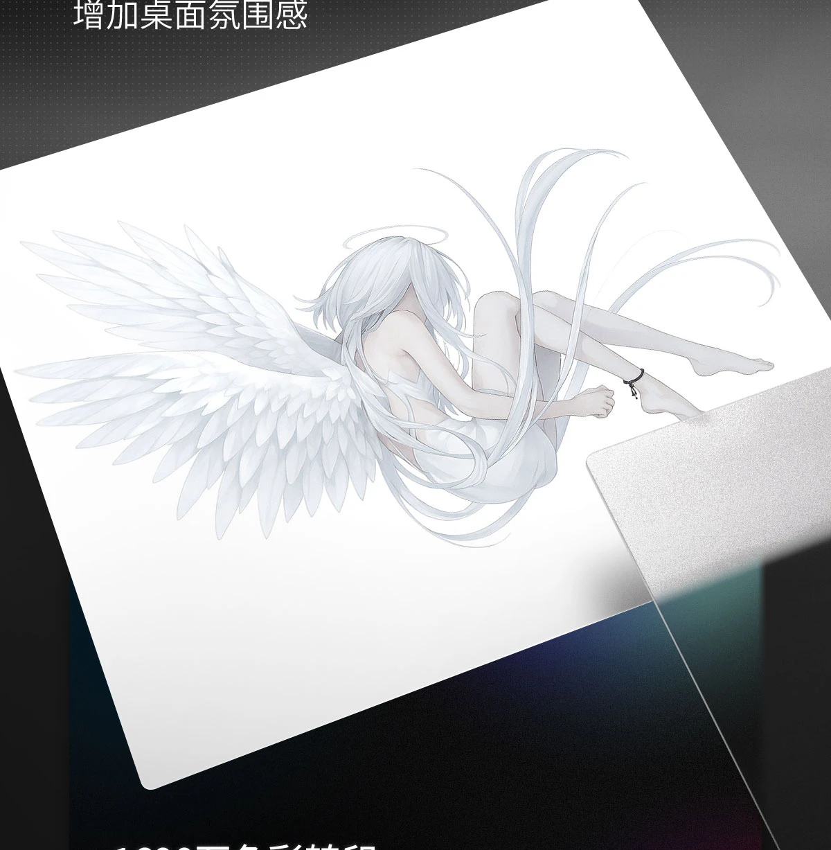 Ins Manga Angel Girl FOR-WWallhackS Glass Mouse Pad HD Tempered Smooth FPS Esports Office Mouse Mat Desktop Computer Desk Pad