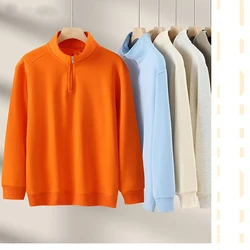 Women Autumn Winter Half Zip Sweatshirts Elegant Stand Collar Loose Sweatshirt Elegant Pullover Casual Top Streetwear thin type