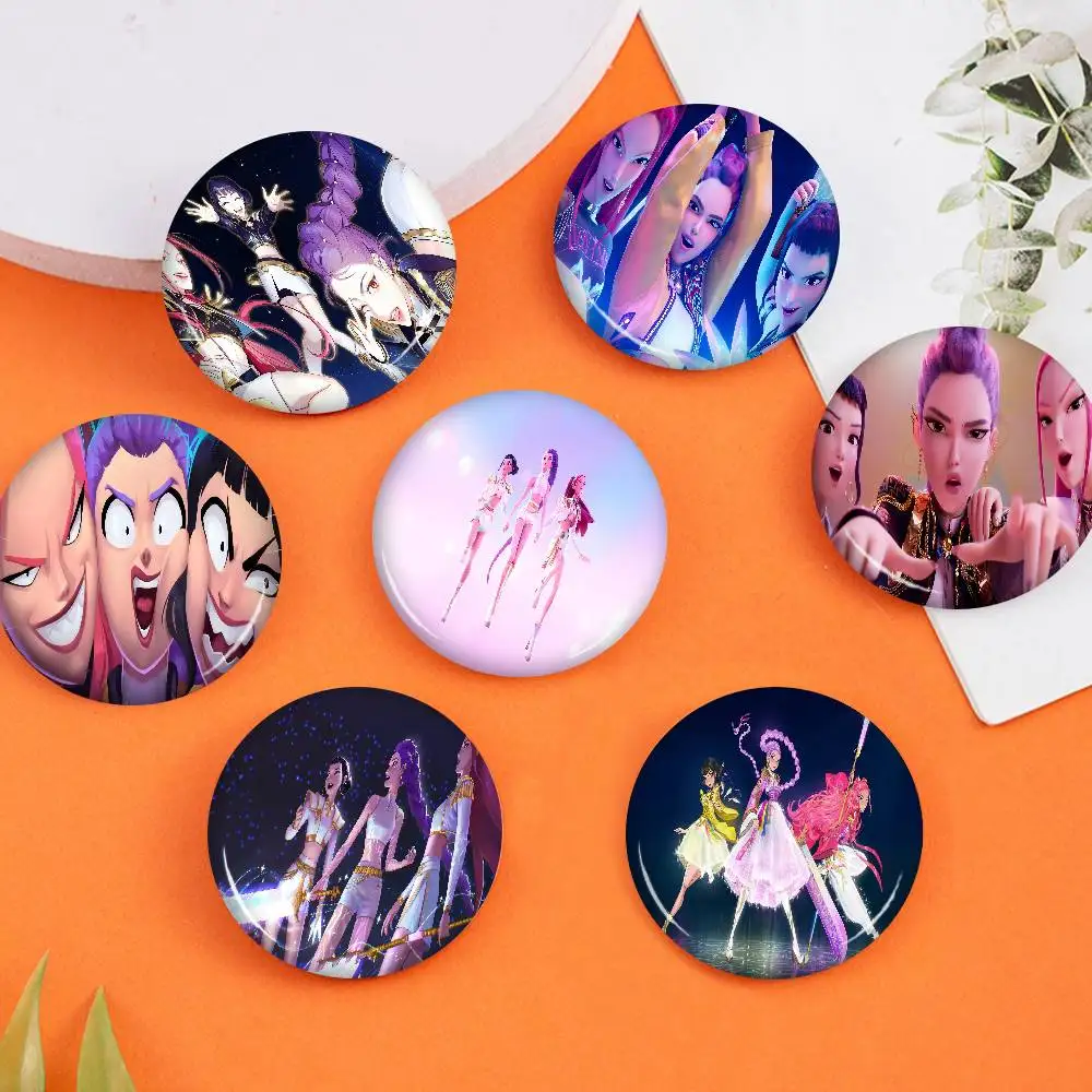 Kpop D-demon Hunters الإبداعية دبابيس مضحك جولة المفاجئة في بروش شارة ظهره قبعة اكسسوارات مجوهرات هدايا لصديق