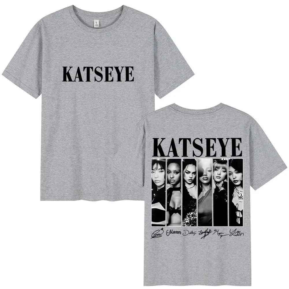 Vintage Koreanischer Stil Katseye Grafik-T-Shirts Kpop Herren Damen Beliebte T-Shirts Mode Harajuku Lässige Streetwear Ästhetische Oberteile – Detail 7