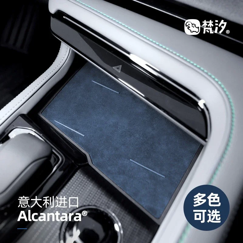 For ZEEKR 001 Alcantara Water Cup Pad, Central Control Storage Door Slot Pad Anti-skid Pad Decorative Sheet