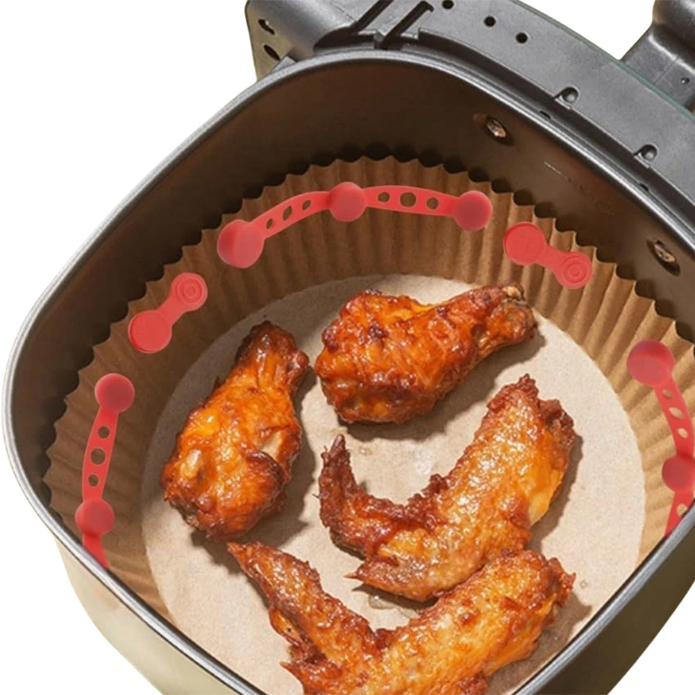 

6/12pc Air Fryer Magnets Silicone Buckle for Parchment Paper Liners High-Temp Resistant Safely Lock Paper Liner Holder Replace