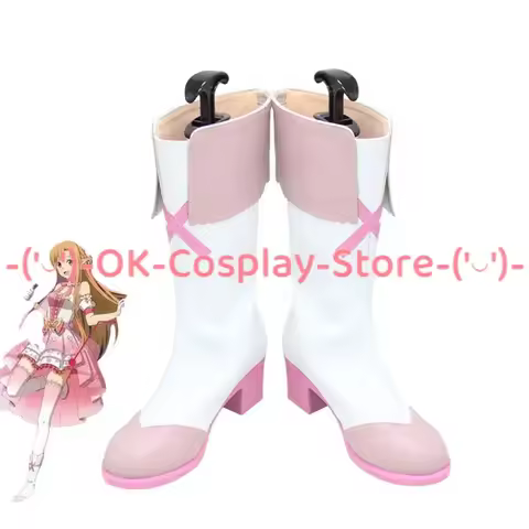 Yuki Asuna Cosplay Shoes Halloween Carnival Boots PU Shoes Cosplay Props Custom Made