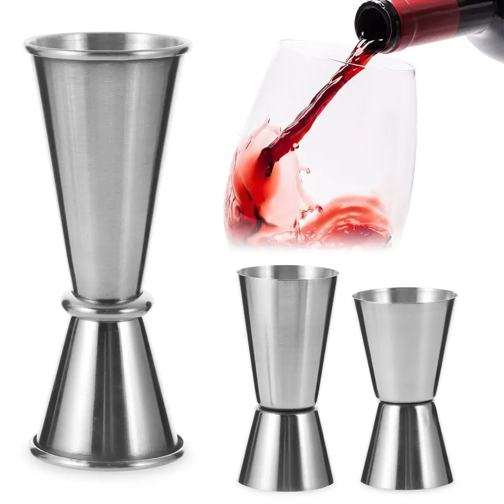 Coctelera de acero inoxidable, vaso de medida, bebida de doble tiro, Jigger, suministros de cocina y Bar, 1 unidad