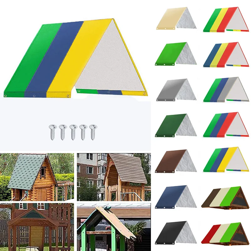 226x132cm Swing Set Replacement Tarp Waterproof Kids Playground Roof Canopy Cover Outdoor Swingset Slide Sun Shade