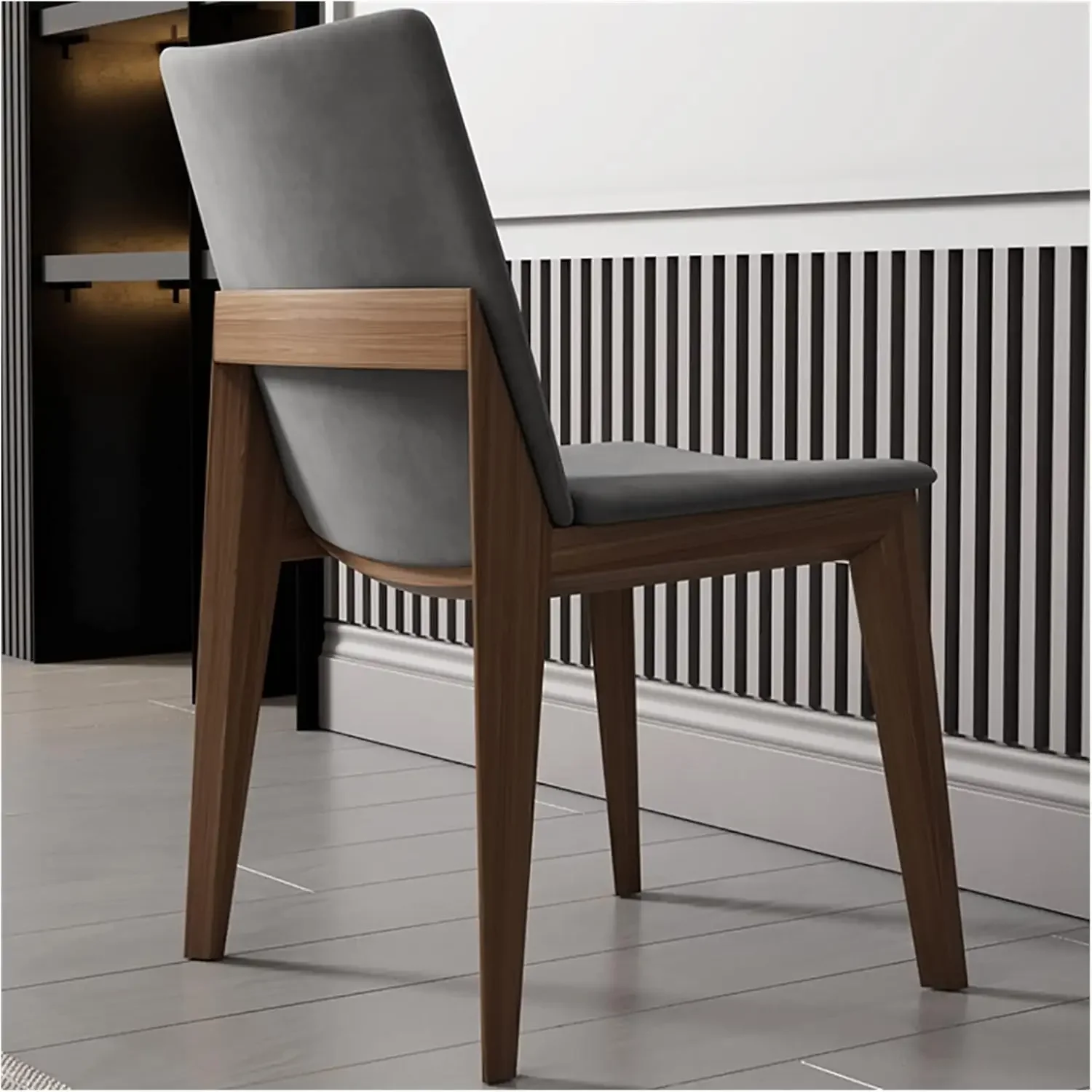 Solid Ash Wood Leg Upholstered Dining Side Chair, rts 330 LbsDining Ch | Single padded kitchen dining chair with stable ash wood