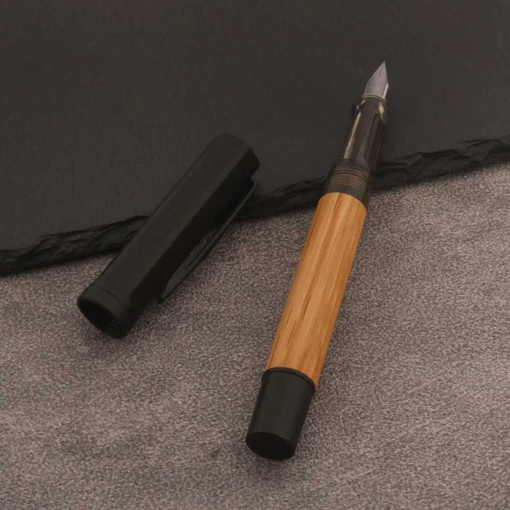 1pc JINHAO Fountain Pen wooden Black Calligraphy Nib Business Office School Supplies Writing