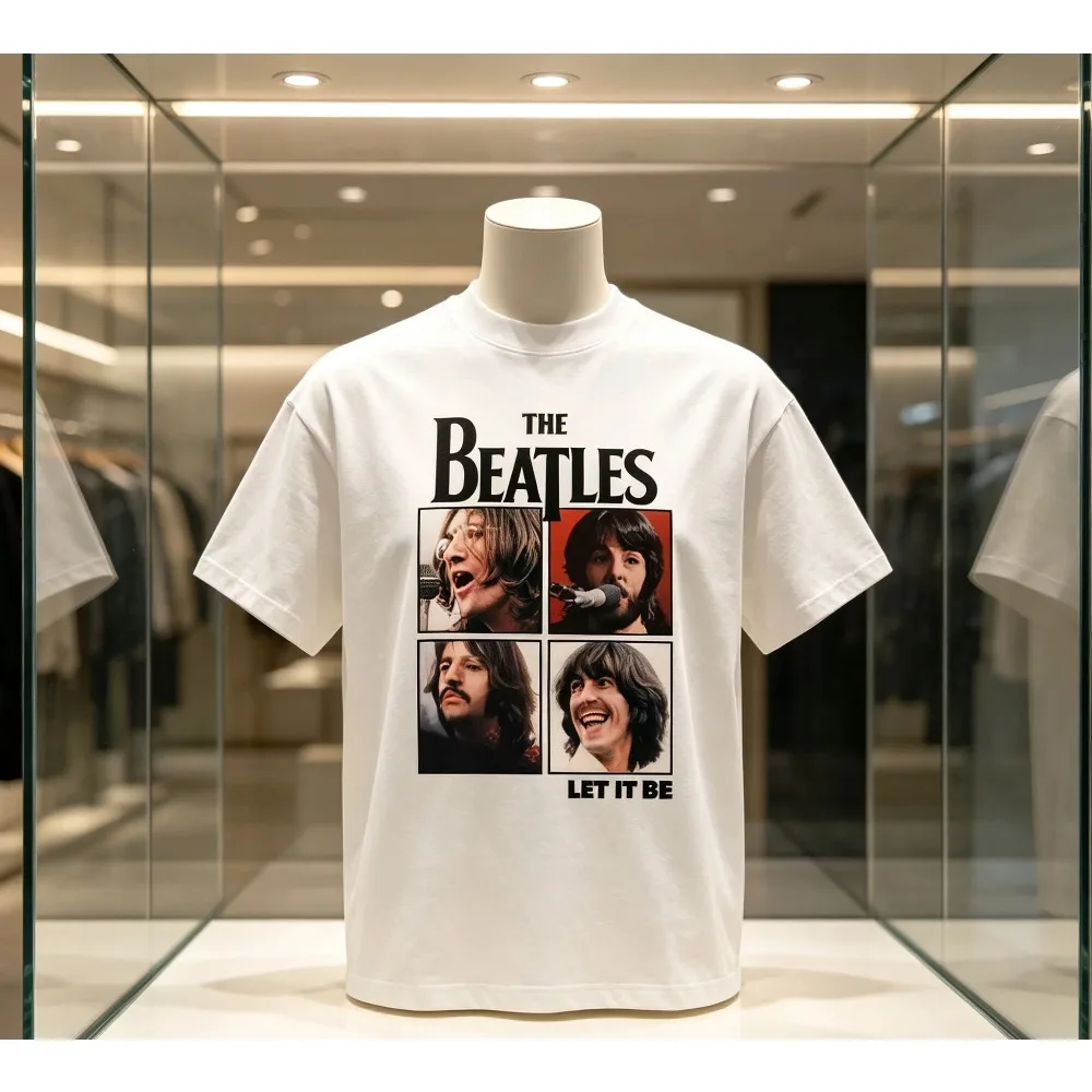 The Beatles 65th Anniversary Edition 1960-2026 Men Short-sleeved T-shirt Harley Kurko Men Clothing Cotton Shirt Top