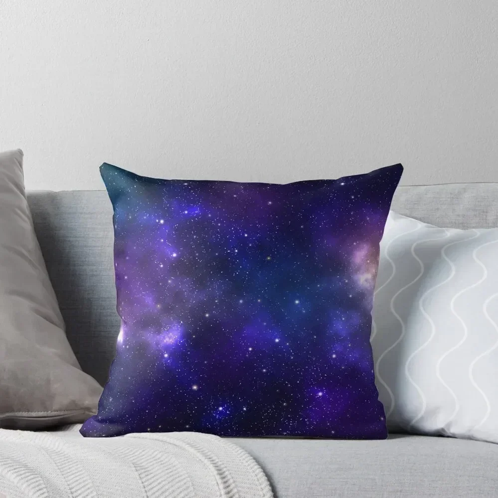 

Blue and violet galaxy with stars Throw Pillow Luxury Pillow Case Pillow Case Christmas Plaid Sofa