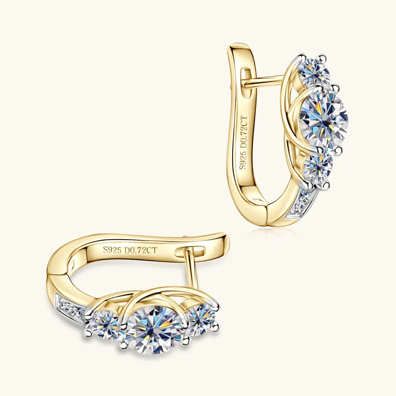

Сертифицированные RAPRGOLD GRA серьги-кольца с муассанитом для женщин, двухцветное серебро S925, ювелирные изделия, подарки Pendientes