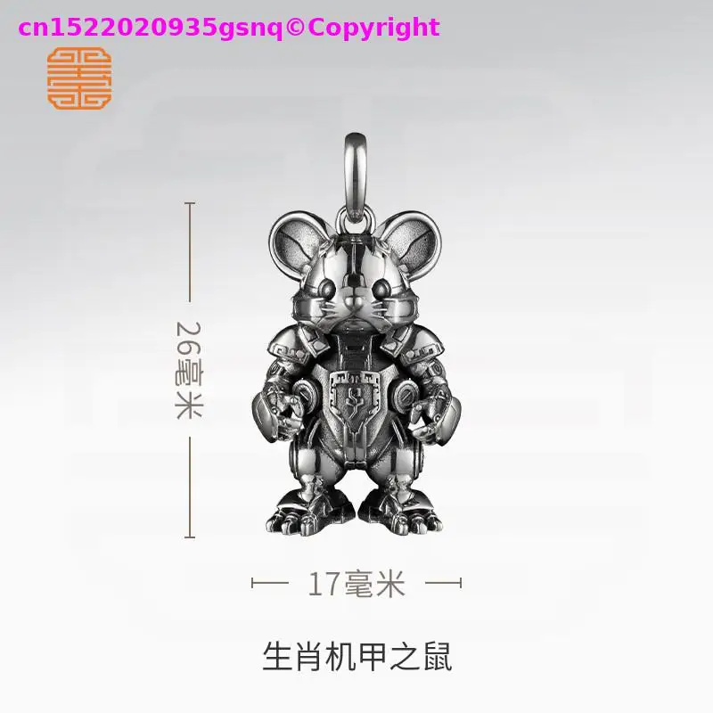 Exclusive TOP fashion 999 Pure Silver Popular mecha amulet pendant CHINA Zodiac Talisman for zodiac year lover Birthday gift