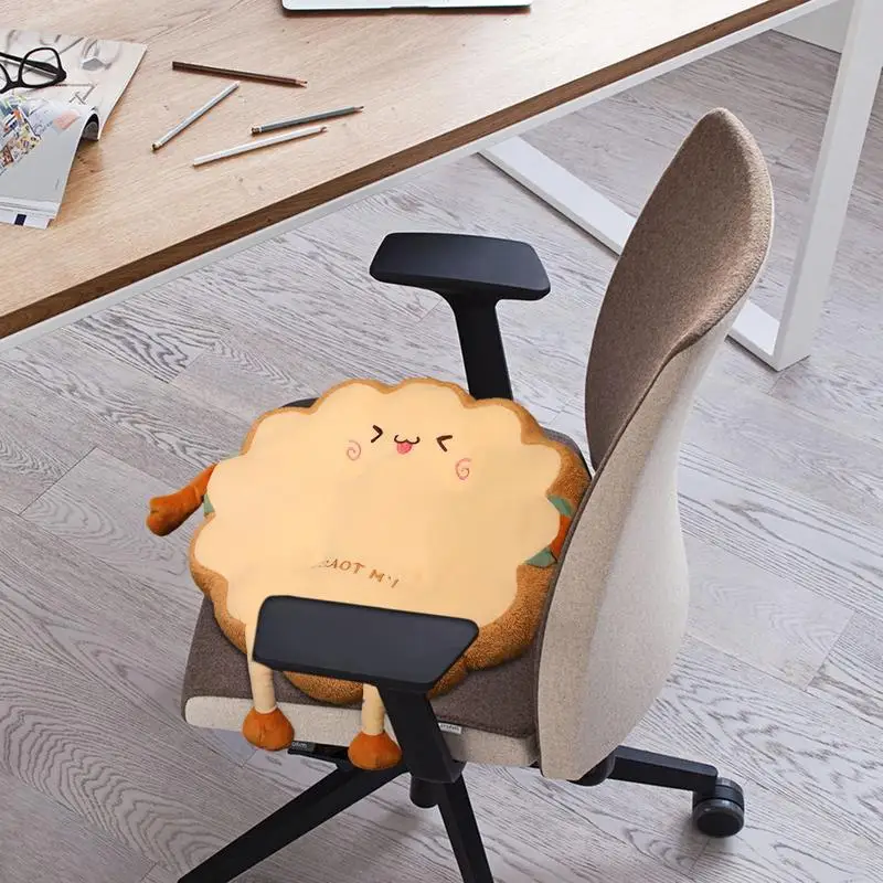 Velvet Throw Pillows Velvet Toast Shape Chair Cushion Soft Cute Cushion Supplies Anti Slip Decorative Chair Pad Comfortable