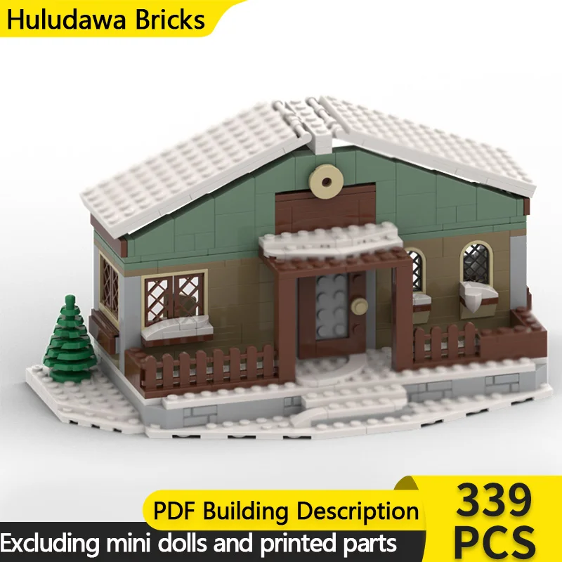 

Модель City Street View MOC, строительные кирпичи, зимняя деревня, уютная домика, модульная технология, детские праздничные подарки, сборный игрушечный костюм