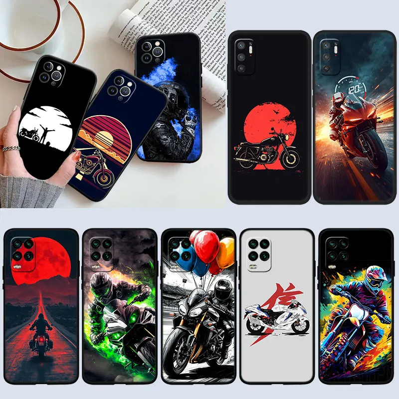 AR56 Motorcycle Racing Shell Phone Case for Samsung Galaxy S20 S21 S22 Ultra FE Plus A21S A22 A24 A25 A26 A30 A30S A31