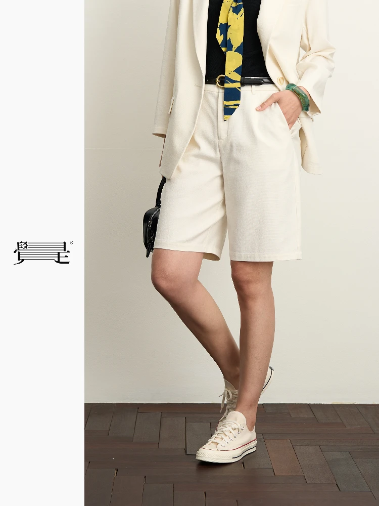 

Оригинальные удобные хлопковые шорты в цвете Cry White, универсальные брюки прямого кроя для женщин, повседневные, для поездок на работу