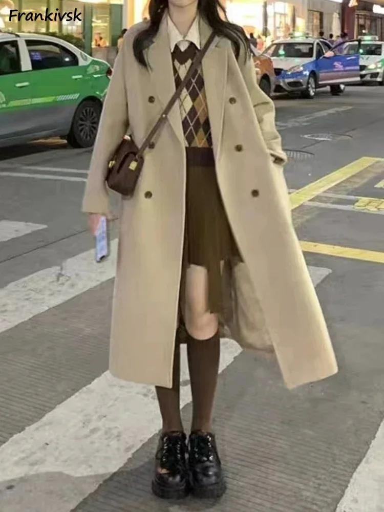 

Однотонные смеси для женщин, свободные, в японском консервативном стиле, нежные, осенне-зимние, продвинутые, простые, на каждый день, для школьниц, с напуском, уличные