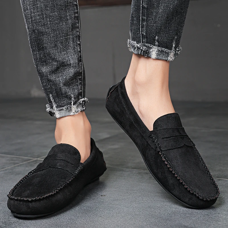 รองเท้าหนังกลับลำลองแฟชั่นสำหร - Men'S Fashion Loafers Shoes บทวิจารณ์และราคา