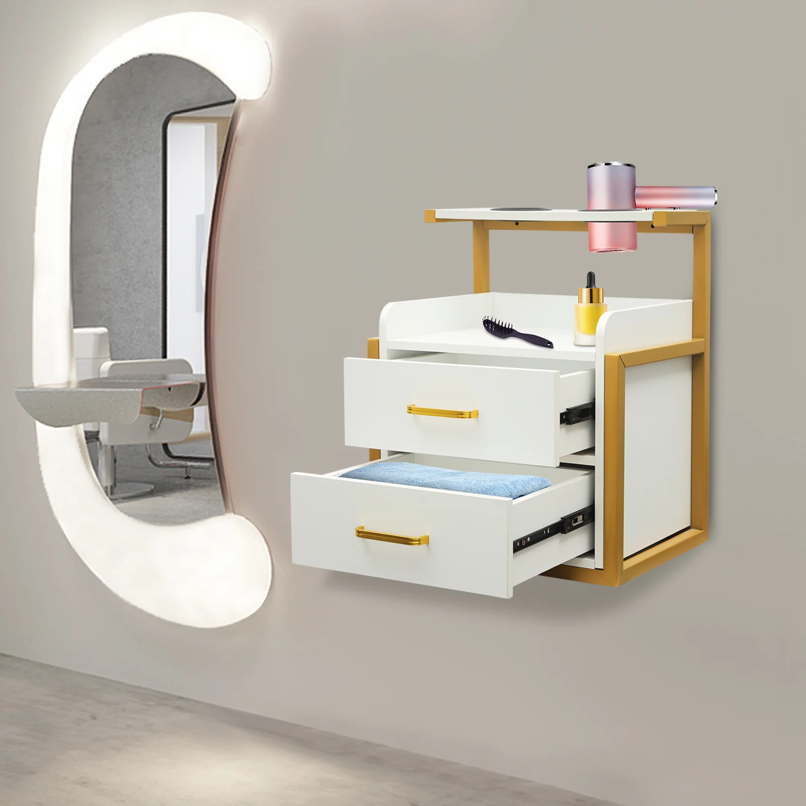 Salon Wall Cabinet Wall Mounted Salon Storage Cabinet Hair Salon Special Perm Dyeing Tool Storage Rack Hairdressing Tool Shelf