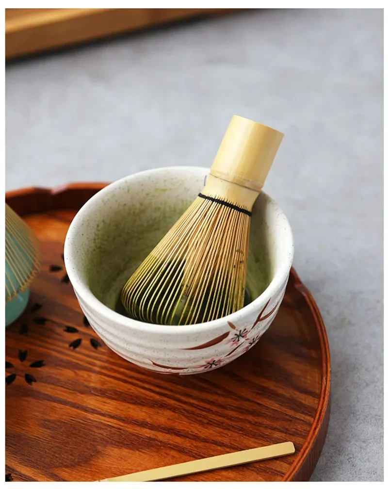 Japanese matcha tea set matcha bowl Whisk Bamboo Holder Tray Set