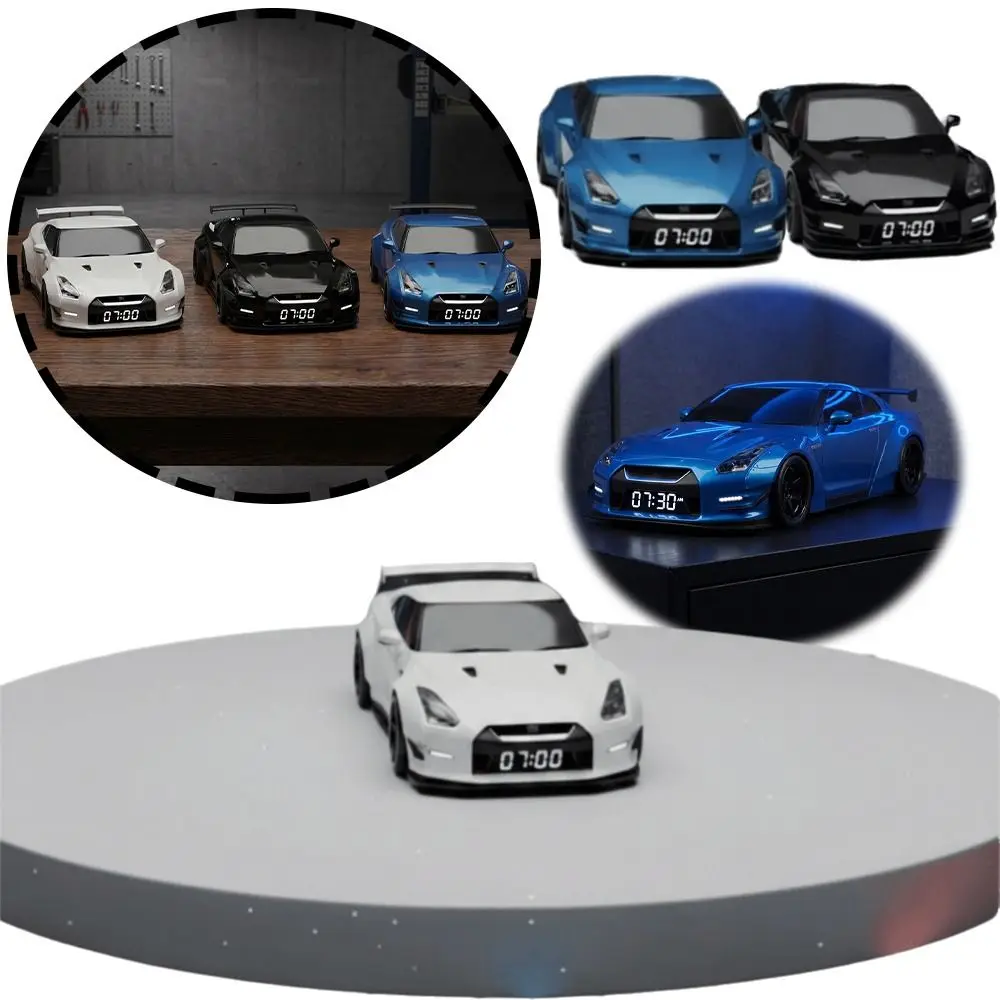 Creative Design Hypercar Alarm Clock Stylish Design Unique Design Sports Car Clock Car Shaped Time Display Novelty Desk Clock
