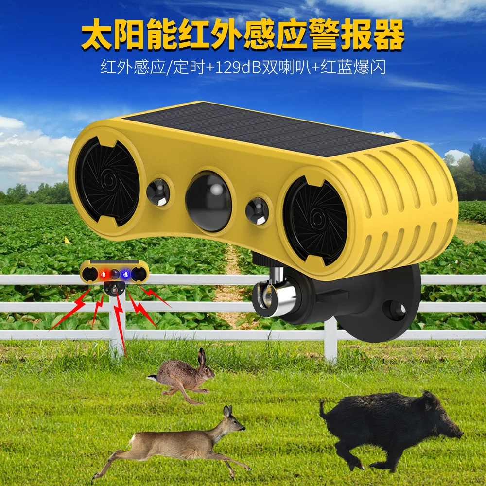 Solar Alarm Timed Human Body Sensing Infrared Alarm Light Animal Repeller