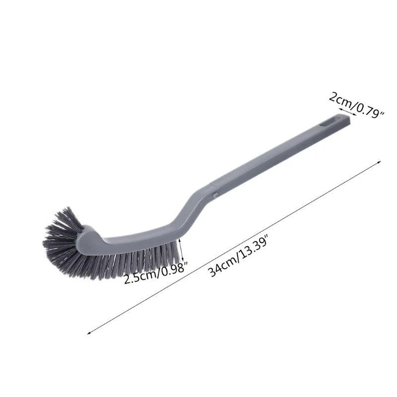 Plastic Long Handle Curved Plastic Toilet Cleaning Brush Corner for Rim Cleaner