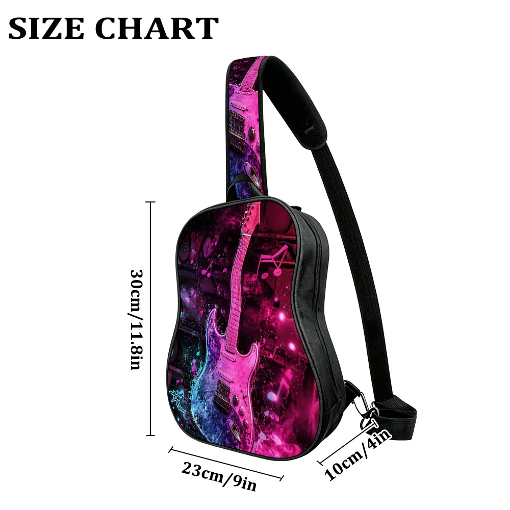 Electric neon dance party Men's Guitar Chest Bag, Sling Bag,  Sling Bag with Inner Pocket, Travel Weekend