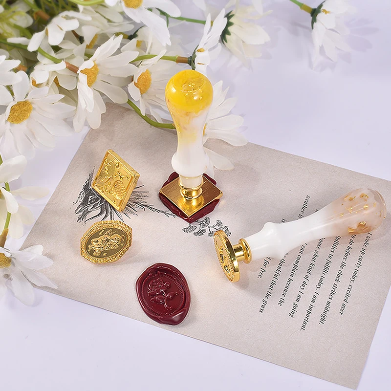 DIY Scrapbook Craft Wedding Party Invitation Card Decor Wax Seal Stamp Replace Head Retro Flower Cherry Pattern Sealing Stamp