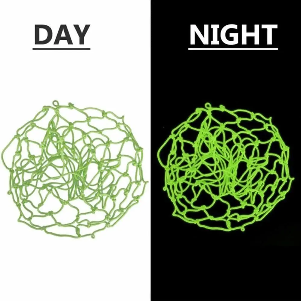 Nylon Glow Basketball Net 12 Loops Durable Nightlight Luminous Basketball Net Easy to Install Standard Size