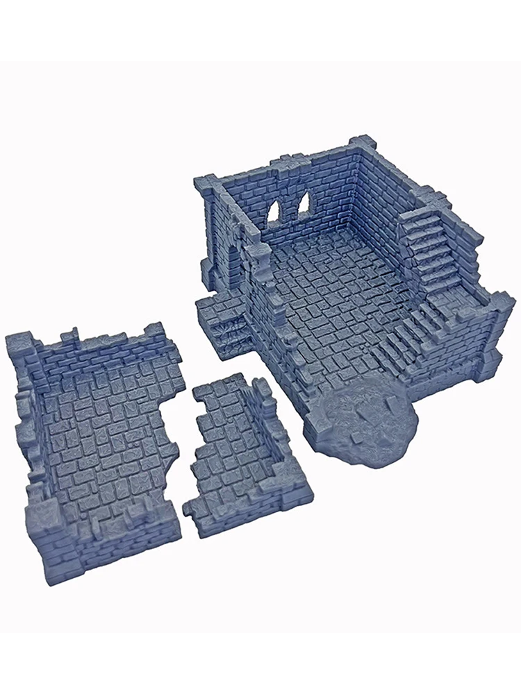 Ensemble de ruines imprimées en 3D, 3 pièces, énorme construction de ruines jouable pour Fantasy Wargaming/RPG/DND, Kit de modèle de château en ruine de Terrain historique