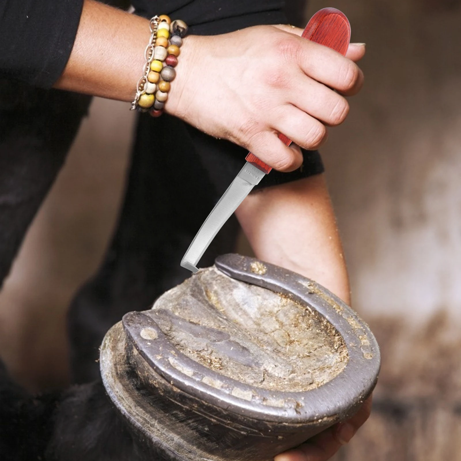

Horse Hoof Trimmer Stainless Steel Horseshoe Knife Portable Shoeing Tools Hoof Repair Tool Non Slip H Durable