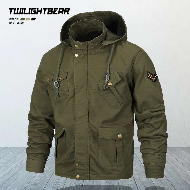 Hooded Men's Jackets Oversized Male Windbreaker 6XL Coats Cotton Loose Casual Jacket Men Clothing Outerwear A2F2601