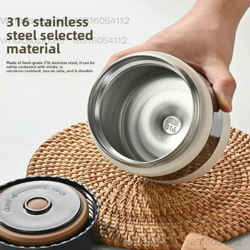 New Large-mouth Insulated Lunch Box Stainless Steel Leak-Proof Stewing Beaker Porridge and Bird's Nest Stewing Pot Vacuum Flask