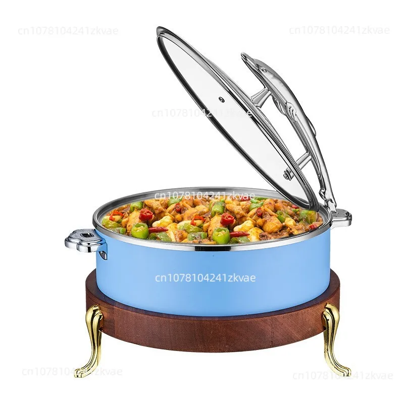 With glass cover, visual heating pot 32cm buffet stove restaurant intelligent heating and holding stove