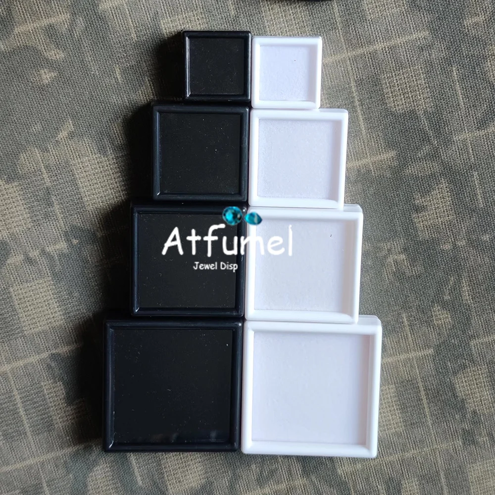 Wholesale 10pcs Loose Diamond Display Package Box Square Gem Stone Beads Pendant Earring Organizer Gemstone Gift Box Showcase
