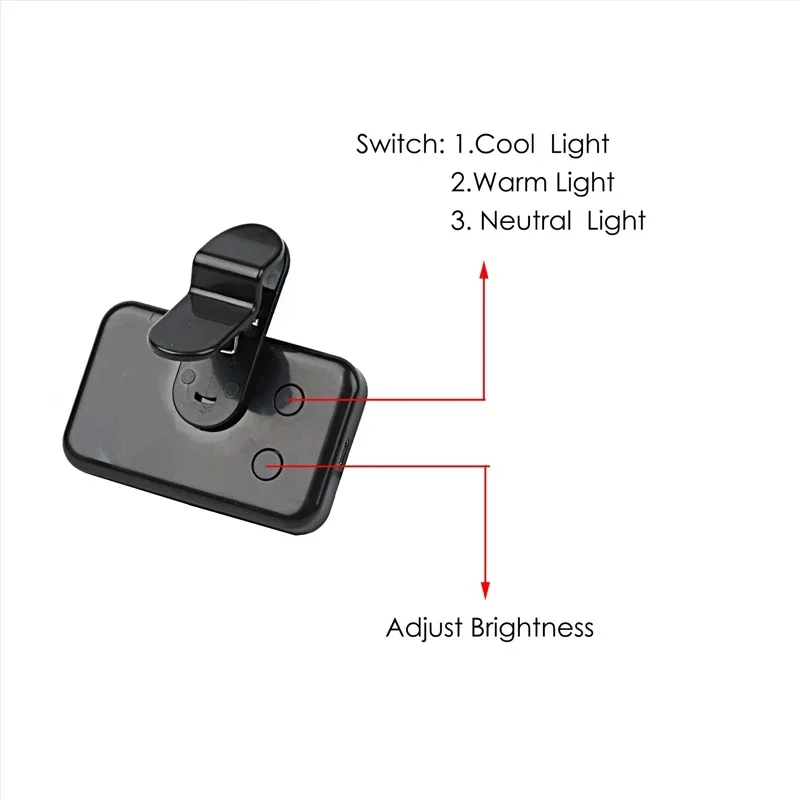 Portable LED Selfie Fill Light Rechargeable 3 Modes Adjustable Brightness Clip On For Phone, Laptop, Tablet Meeting, Make Up