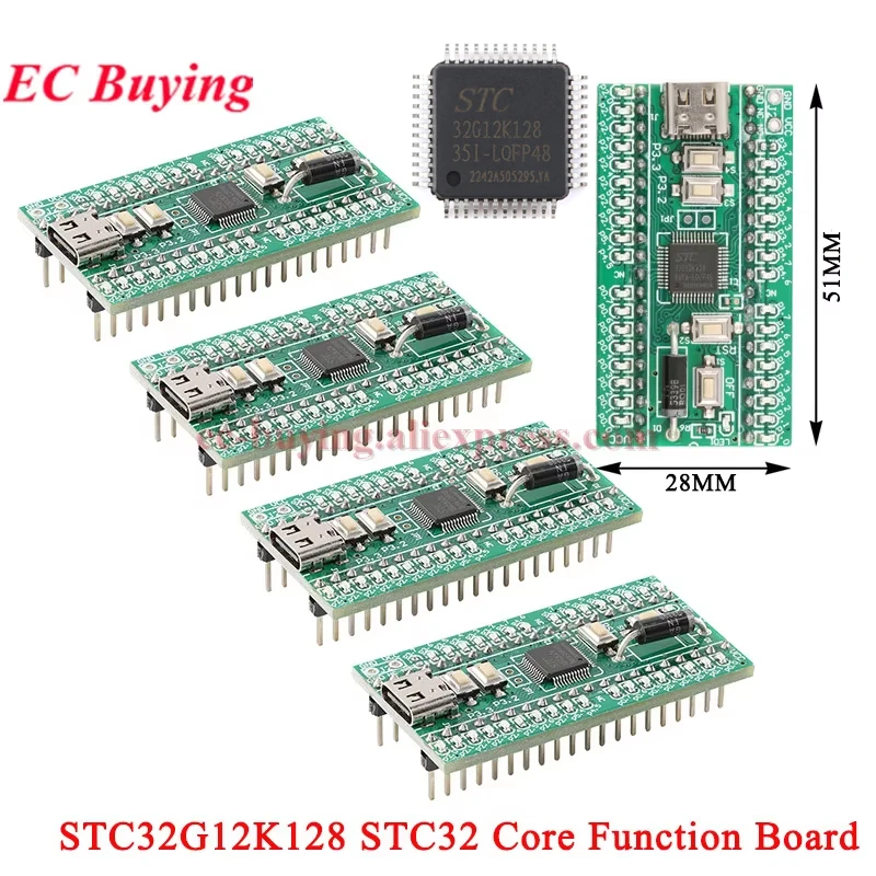 1Pc-5Pcs STC32G12K128 STC32 Core Function Learning Demo System Development Board Module Chip Max 128K Flash 32bit 8051 1.9V-5.5V