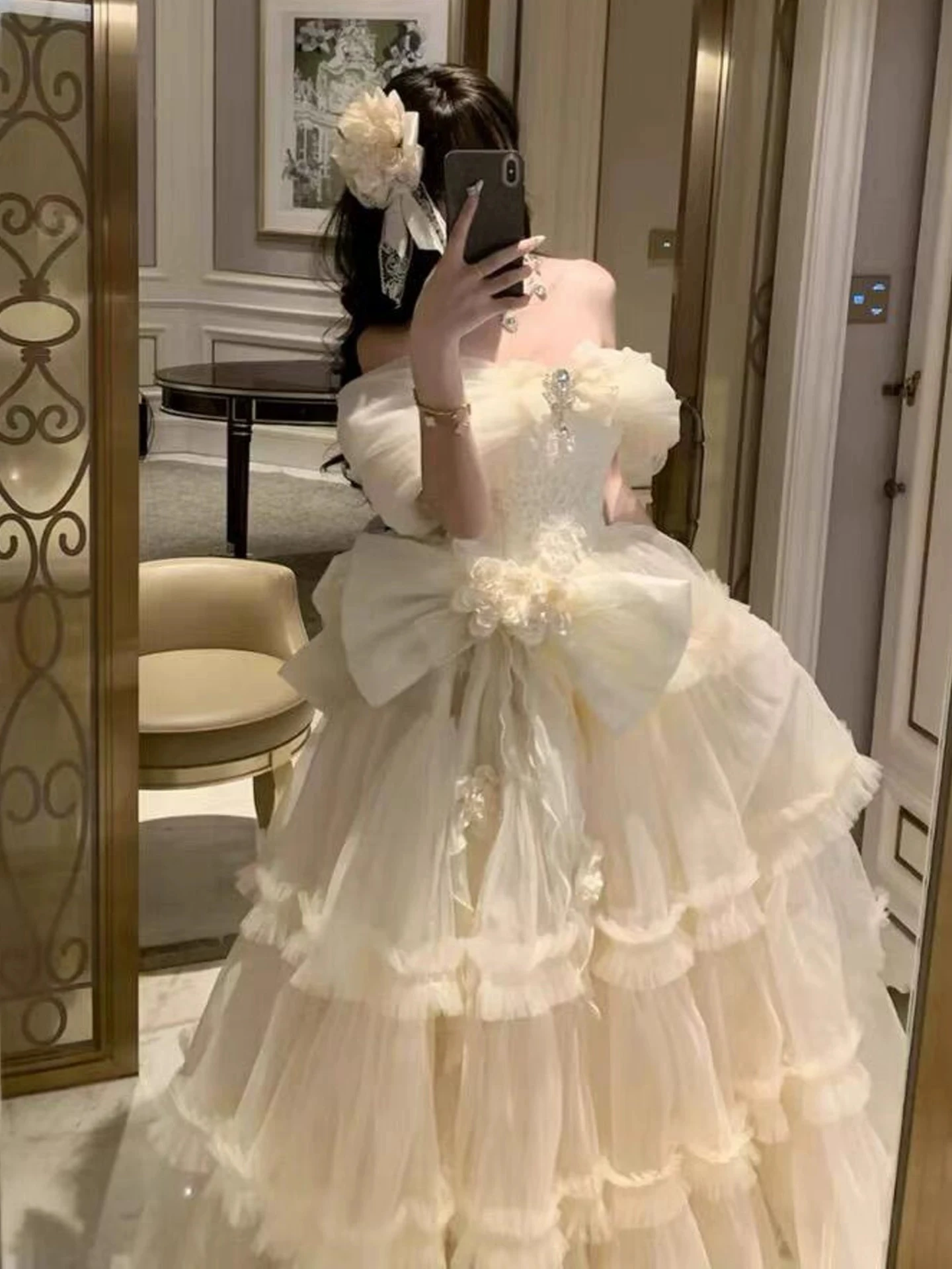 

2025 New Lolita Evening Dress Women's High-End Gown Sweet Princess Skirt Birthday Adult Ceremony Elegant Long Dress