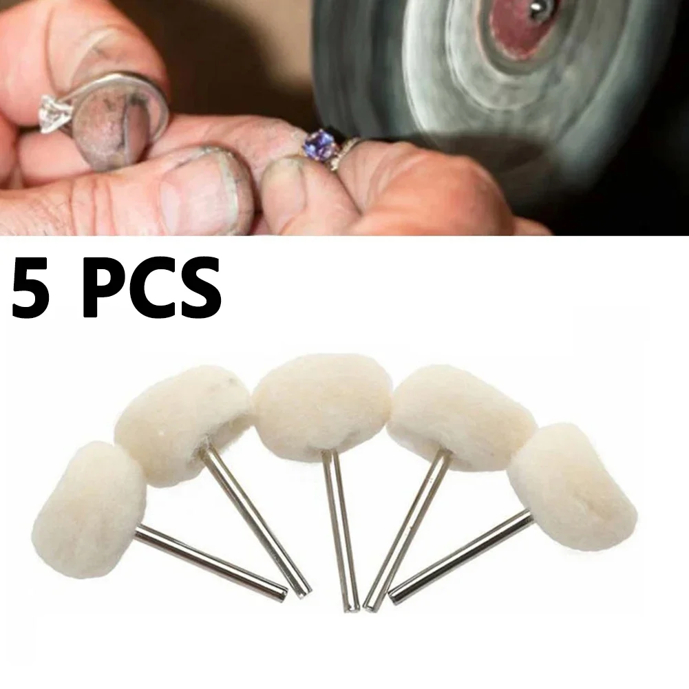 5pcs 25mm Wool Polishing Brush Finishing Ball Wheels Buffing Grinding Head For Grinding Polishing Metal Removing Burr